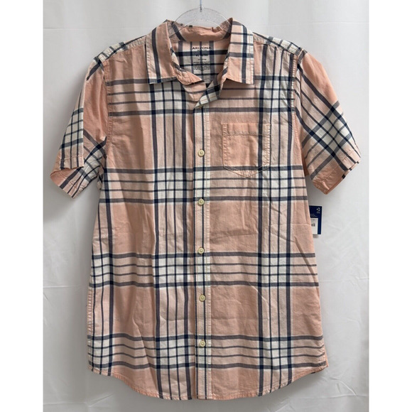 Arizona Jean Co. Short Sleeve Button-Up Shirt Size XL 18/20 Peach Taffy - Picture 1 of 6